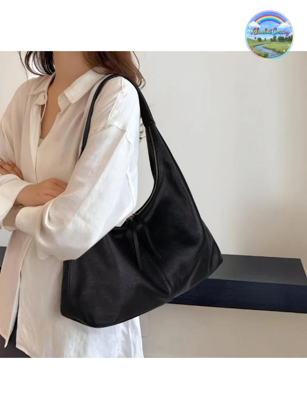 Ultra Soft Full Grain Leather Slouchy Hobo Bag Large Tote Shoulder Handbag